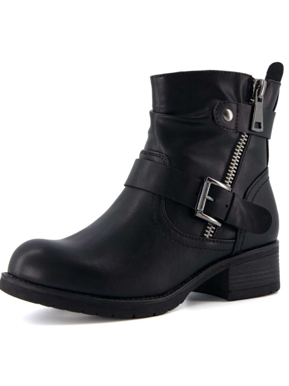 Max Motorcycle Womens Ankle Boots – Comfortable Booties for Women with Zipper &